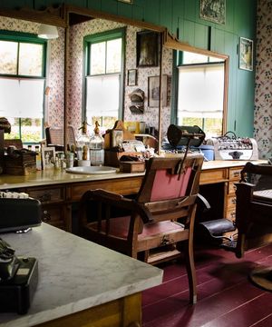 The seating area by the window