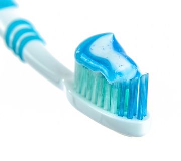 A toothbrush and toothpaste