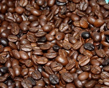Roasted beans close up