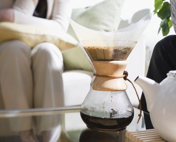 Coffee brewing through a paper filter